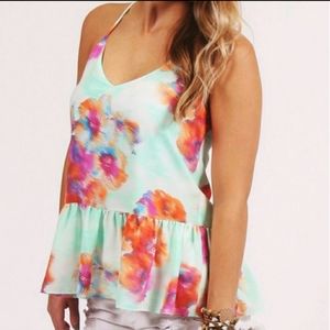 Buddy Love watercolor floral flowy tank. Small